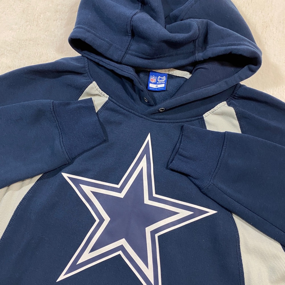 NFL Dallas Cowboys Big Star Hoodie Pullover Big Star Logo Blue Trim Mens Size M